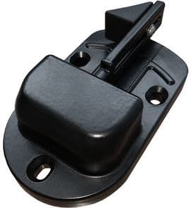 Sabot de fermeture en aluminium pour portail battant, vu de face