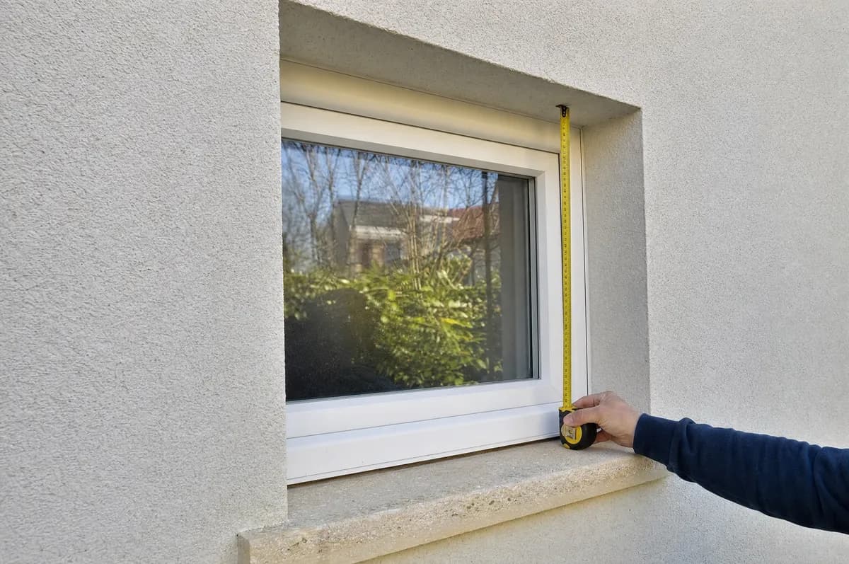 Mesure de la hauteur d’un tableau de fenêtre, de l’appui jusqu’au linteau