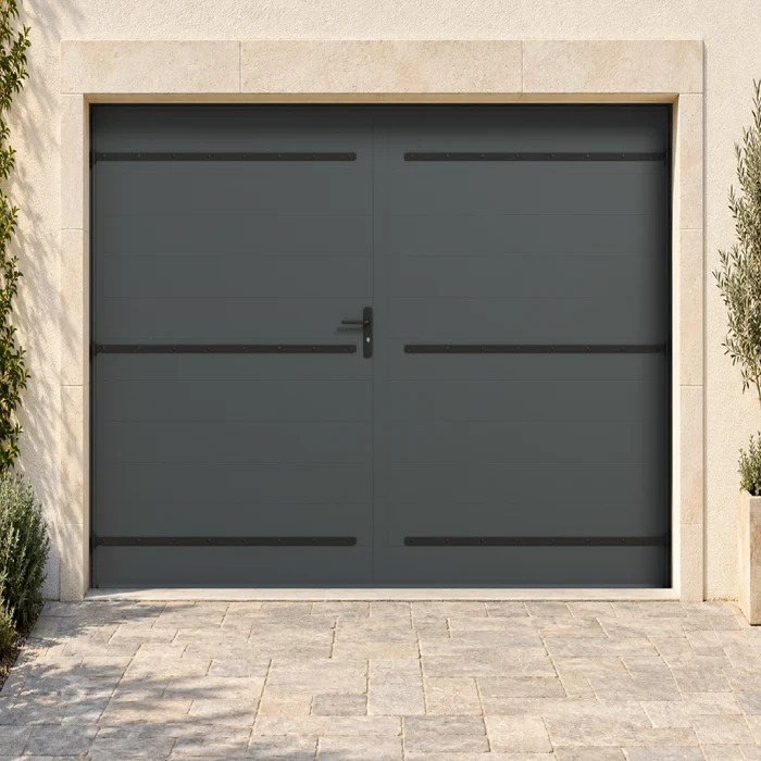 Porte de garage battante 2 vantaux aluminium sur mesure
