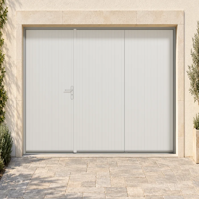 Porte de garage battante PVC sur mesure