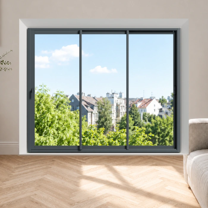 Baie coulissante aluminium 3 vantaux sur mesure