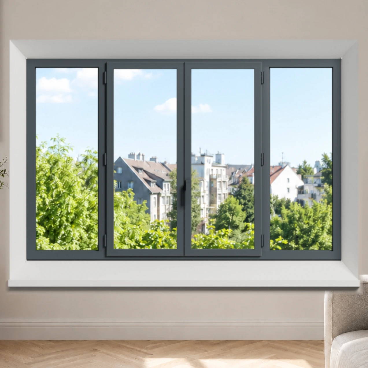 Fenêtre aluminium 4 vantaux