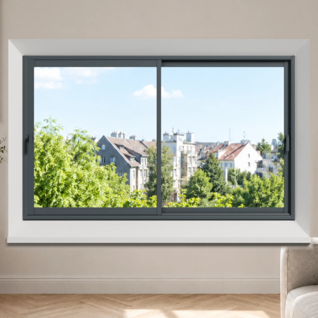 Fenêtre coulissante aluminium 2 vantaux