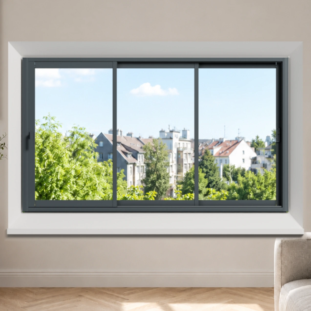 Fenêtre coulissante aluminium 3 vantaux