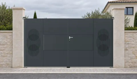 Portail battant PN03-D3 — Panneaux pleins · décor D3