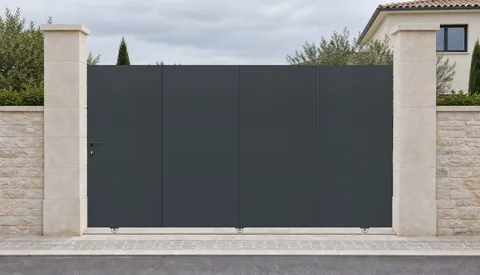 Portail coulissant PN04-D5 — Composition PN04 · décor D5