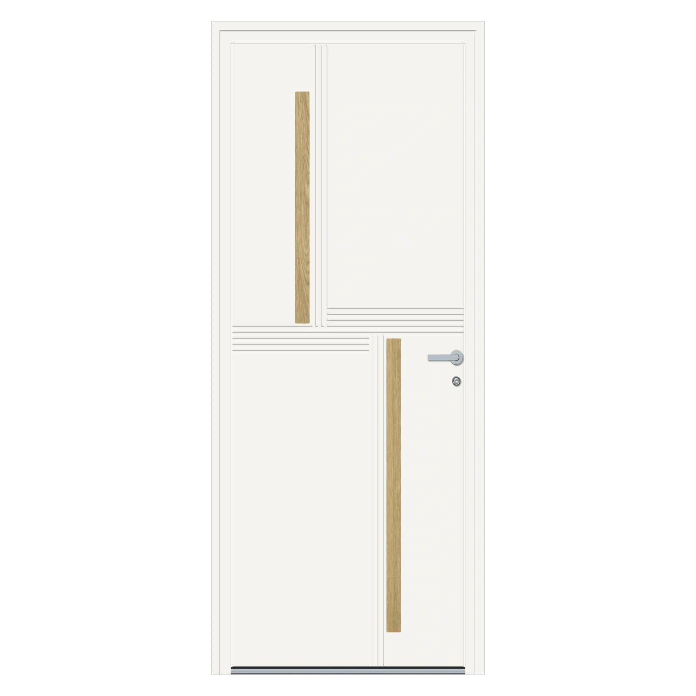 Porte d’entrée aluminium pleine Altea sur mesure – 900 × 2150 mm – Blanc RAL 9016