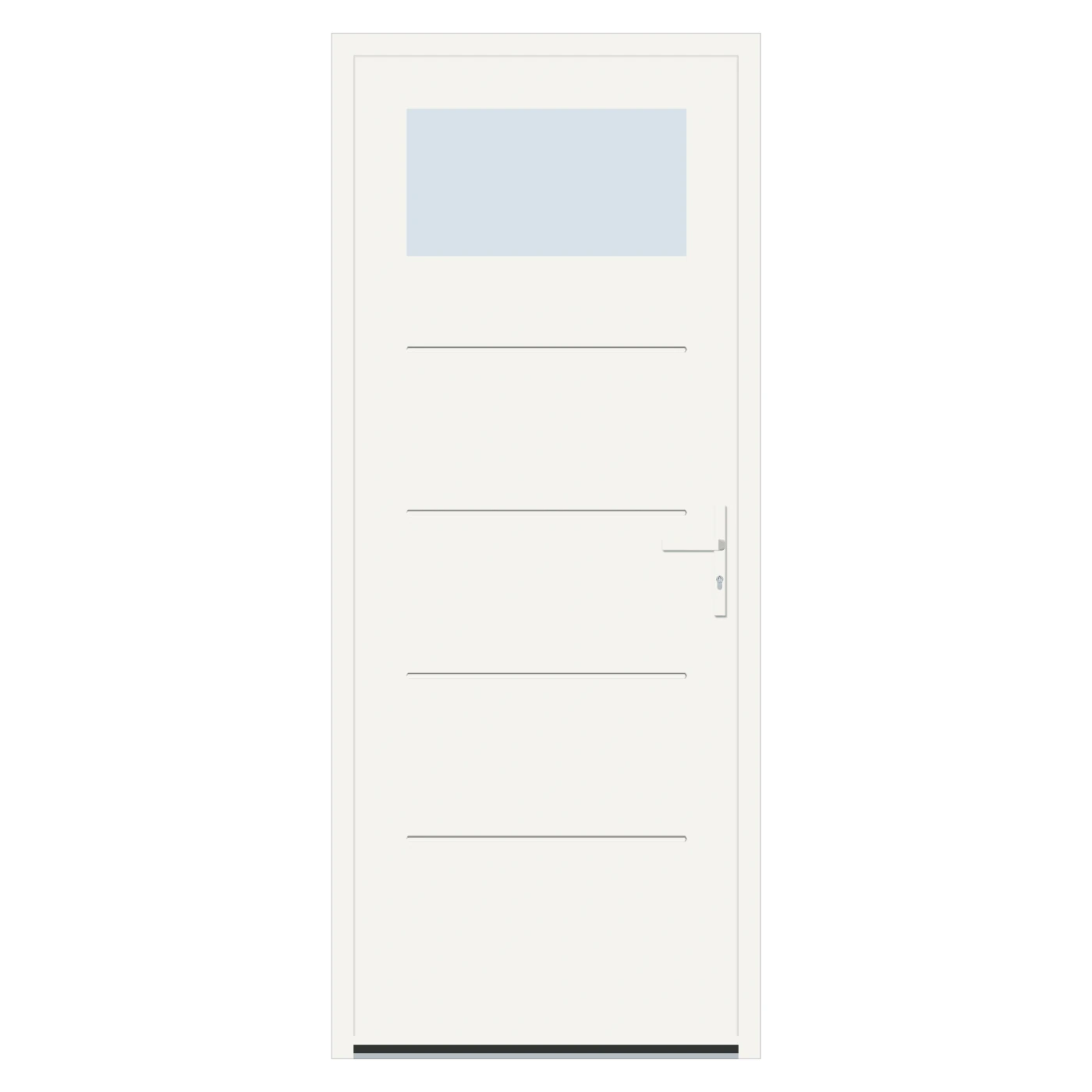 Porte de service acier demi-vitrée Parc sur mesure – 900 × 2150 mm – Blanc RAL 9016
