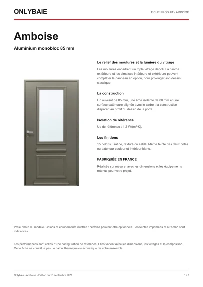 Aperçu : Fiche technique Amboise