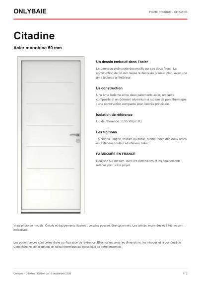 Aperçu : Fiche technique Citadine