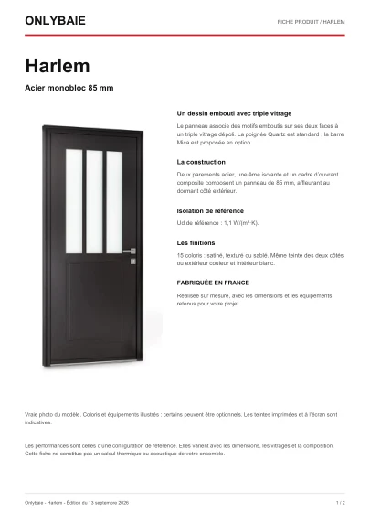 Aperçu : Fiche technique Harlem