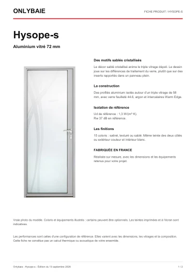 Aperçu : Fiche technique Hysope-s