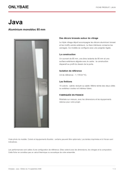 Aperçu : Fiche technique Java