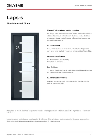 Aperçu : Fiche technique Laps-s
