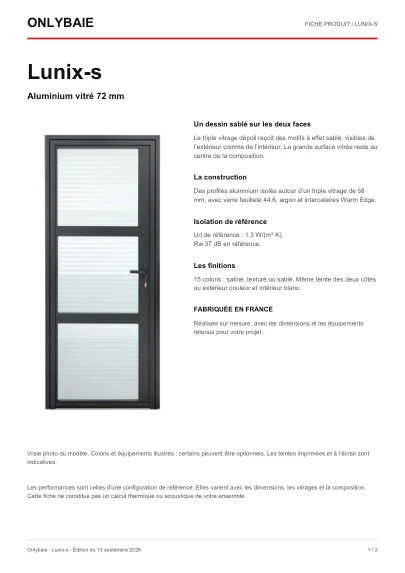 Aperçu : Fiche technique Lunix-s