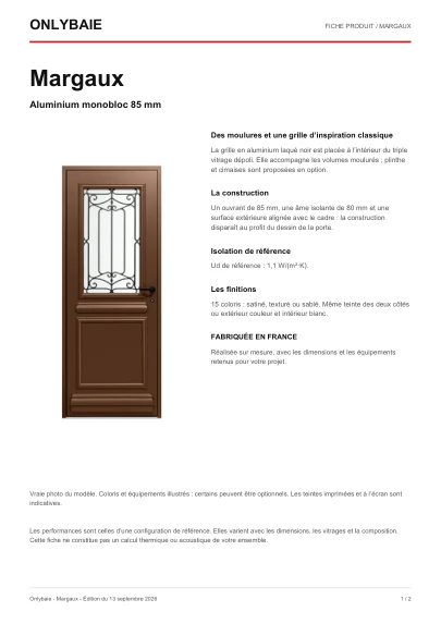Aperçu : Fiche technique Margaux