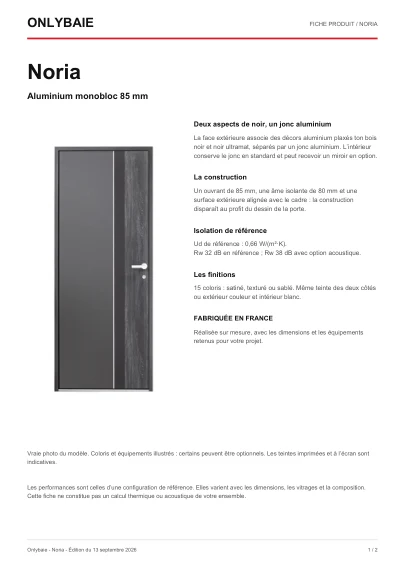 Aperçu : Fiche technique Noria