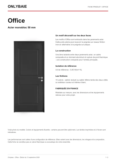 Aperçu : Fiche technique Office