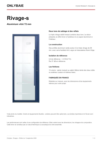 Aperçu : Fiche technique Rivage-s