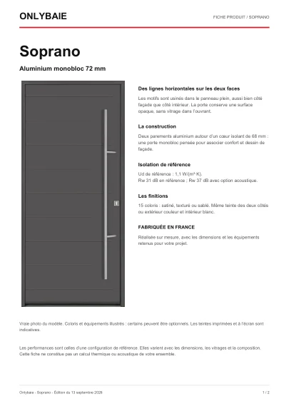 Aperçu : Fiche technique Soprano