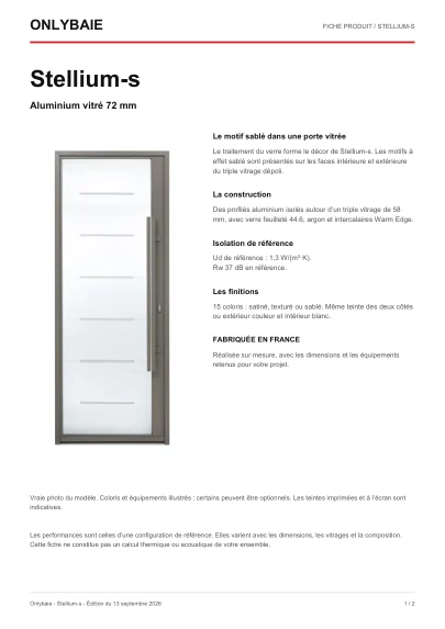 Aperçu : Fiche technique Stellium-s