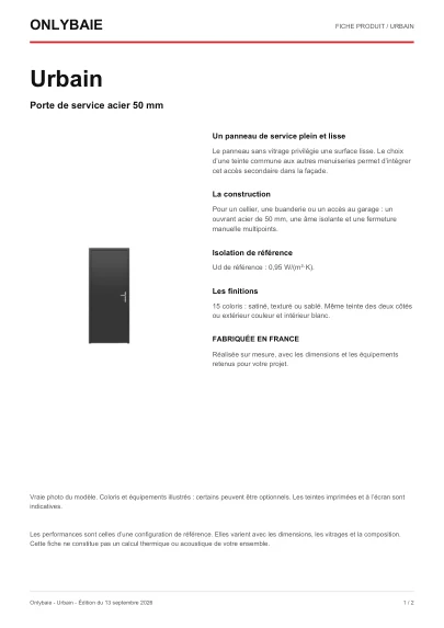 Aperçu : Fiche technique Urbain