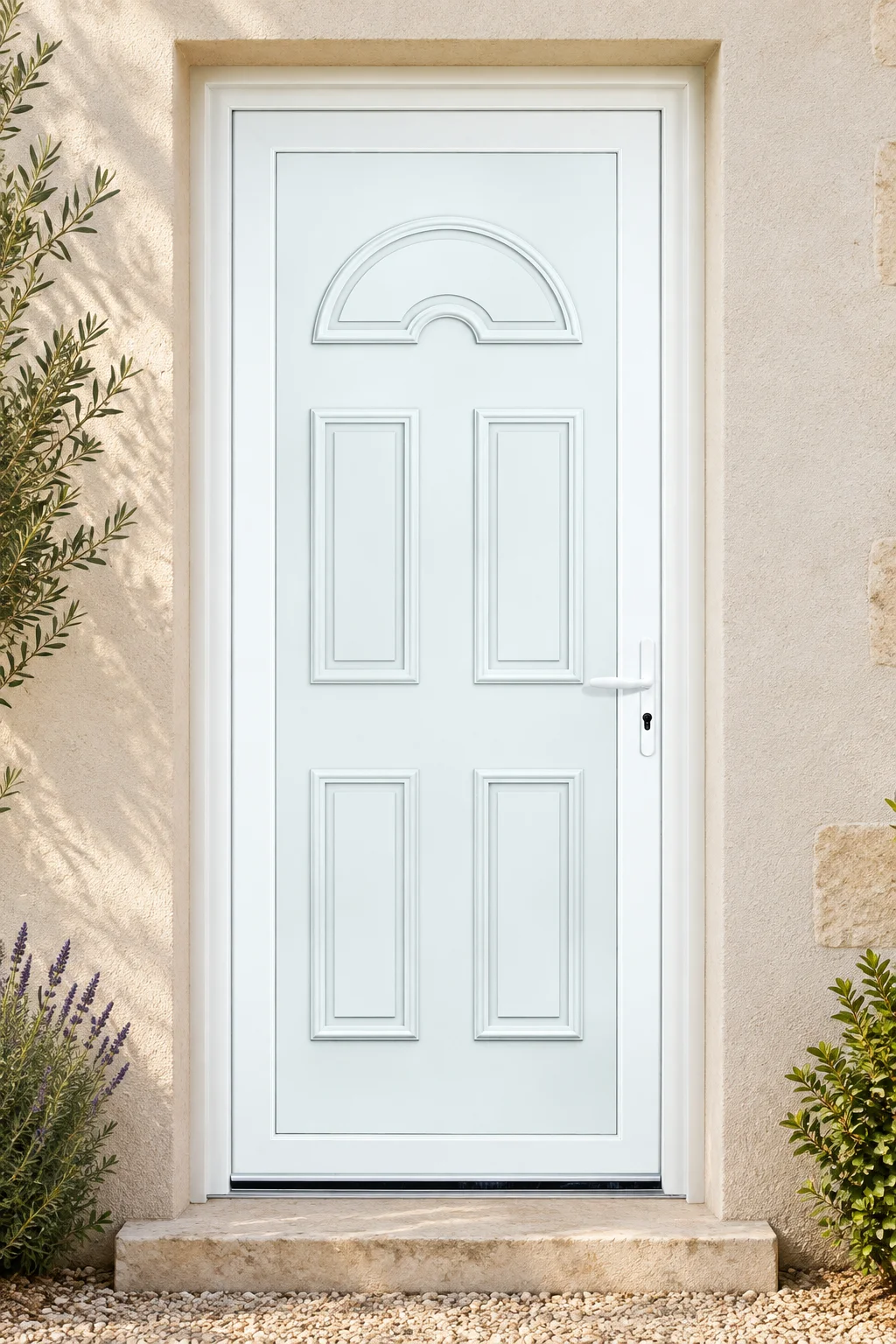Porte d’entrée PVC pleine Agate sur mesure · En situation