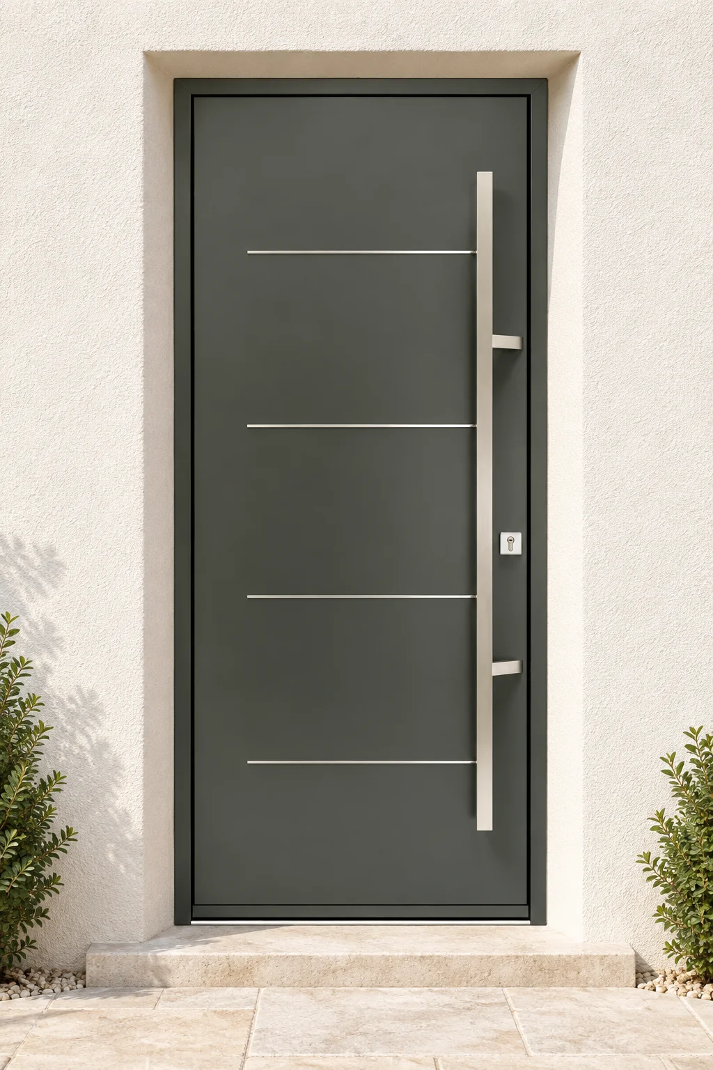 Porte d’entrée acier pleine Century sur mesure en situation