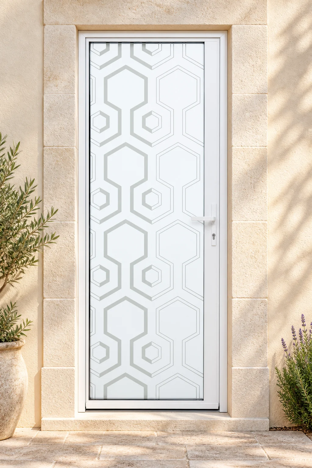 Porte d’entrée aluminium vitrée Polaris sur mesure en situation