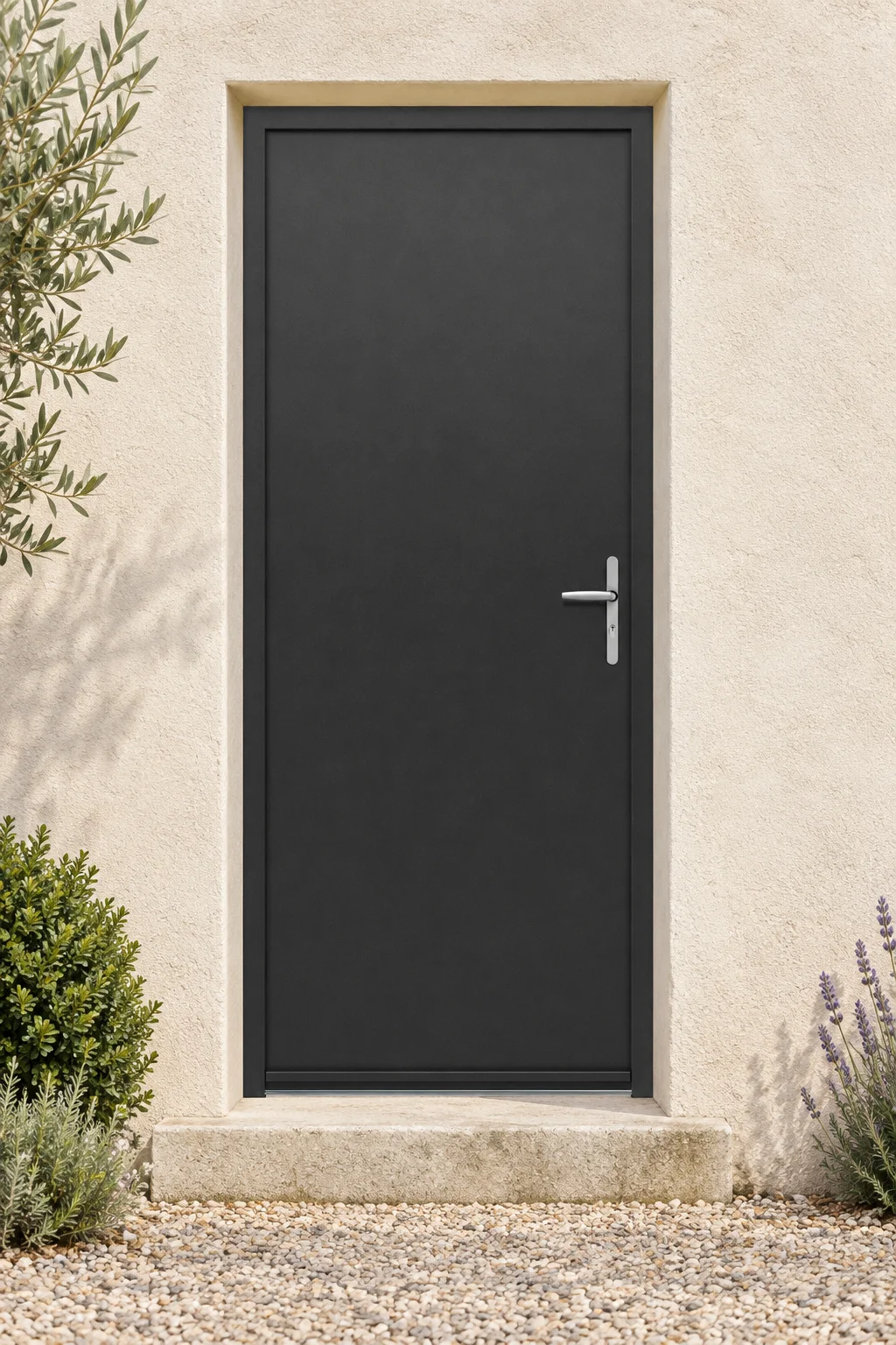 Porte de service acier pleine Urbain sur mesure en situation
