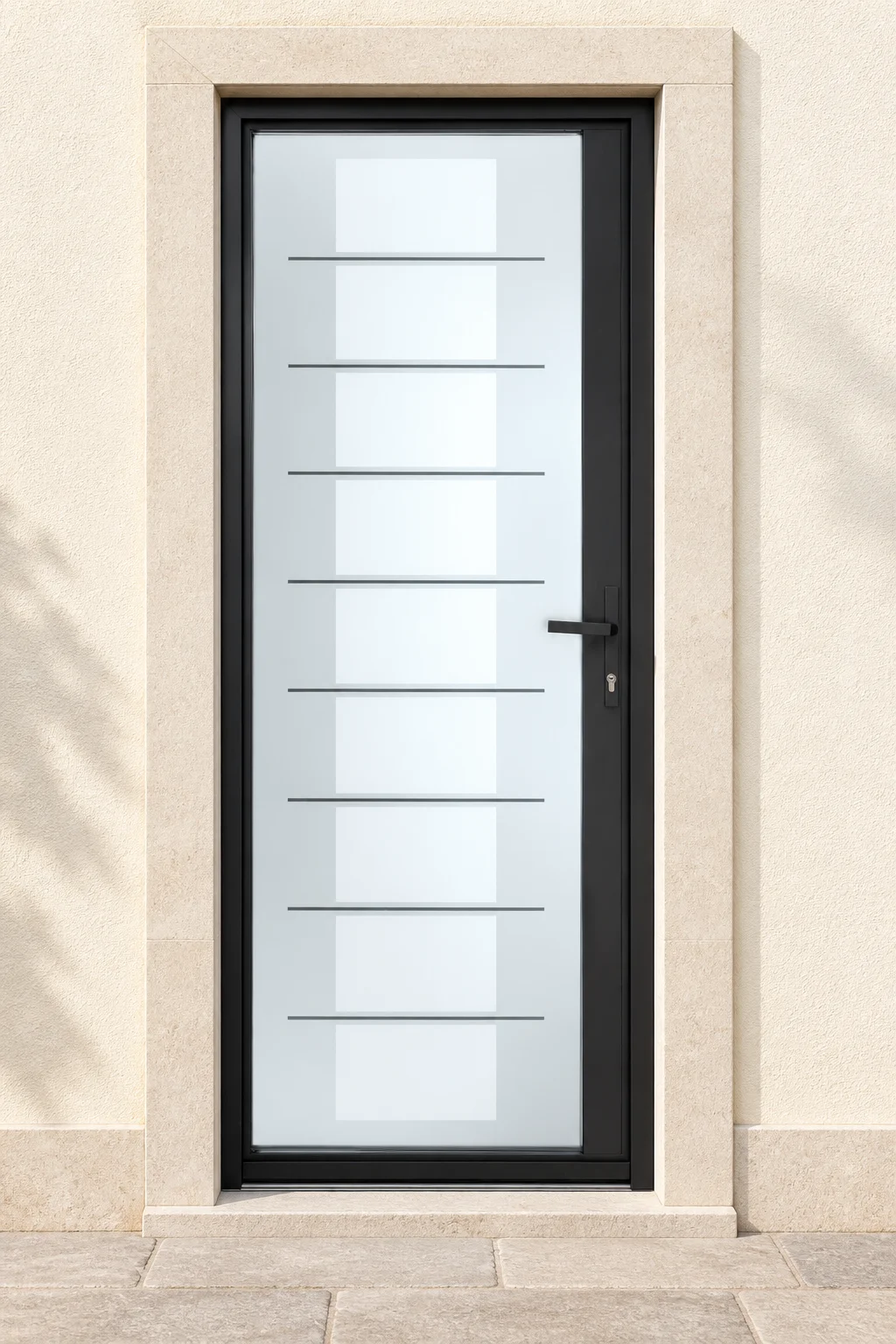 Porte d’entrée aluminium vitrée Verona-s sur mesure en situation