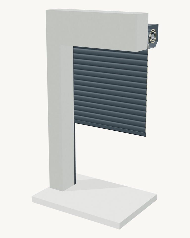 Porte enroulable en 3D : en applique intérieur