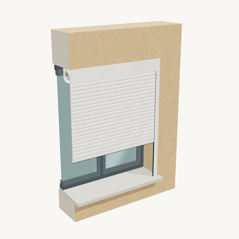 Pose du volet en 3D : sous linteau inversé