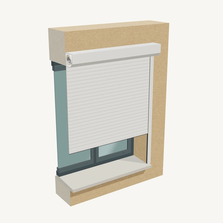 Pose du volet en 3D : en façade