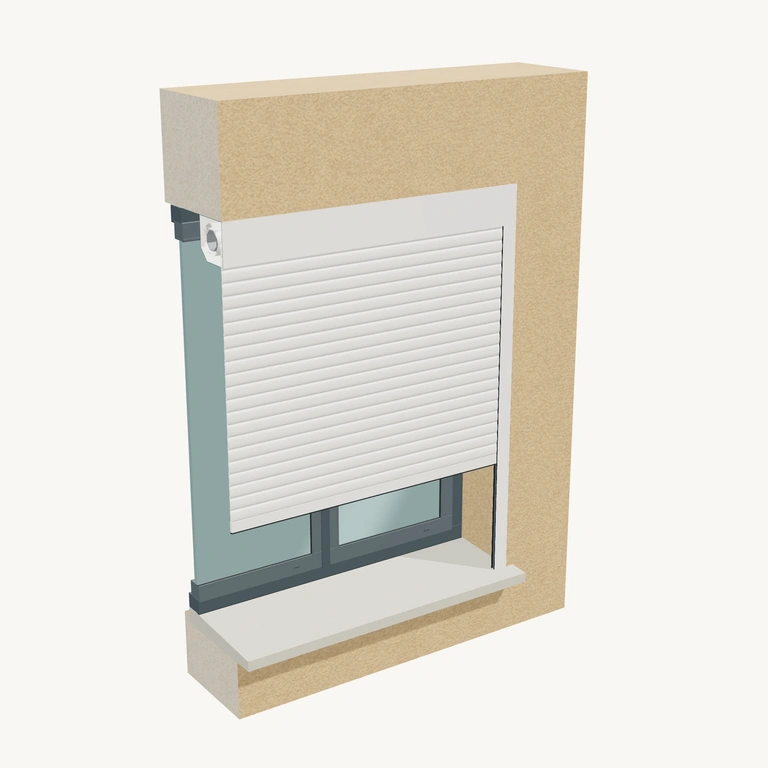 Pose du volet en 3D : sous linteau inversé