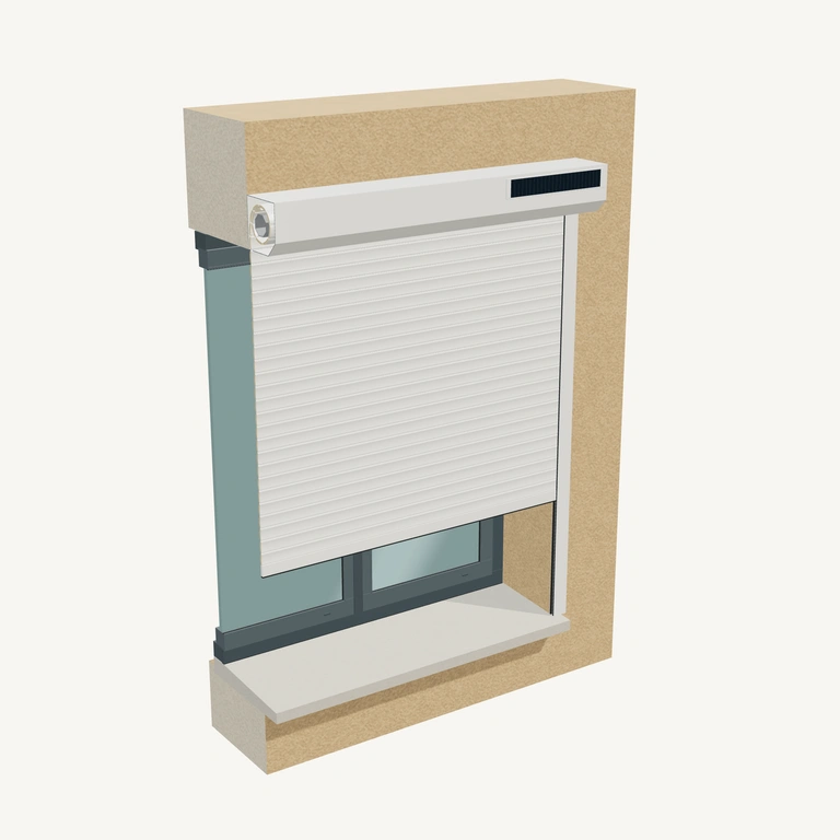 Pose du volet en 3D : en façade