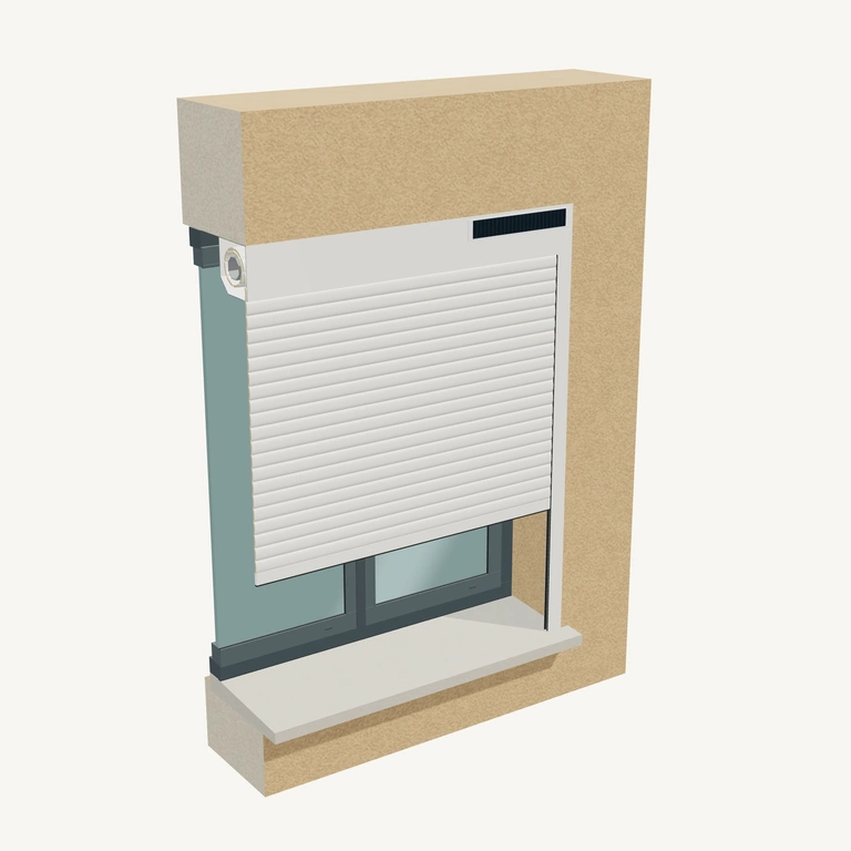 Pose du volet en 3D : sous linteau inversé