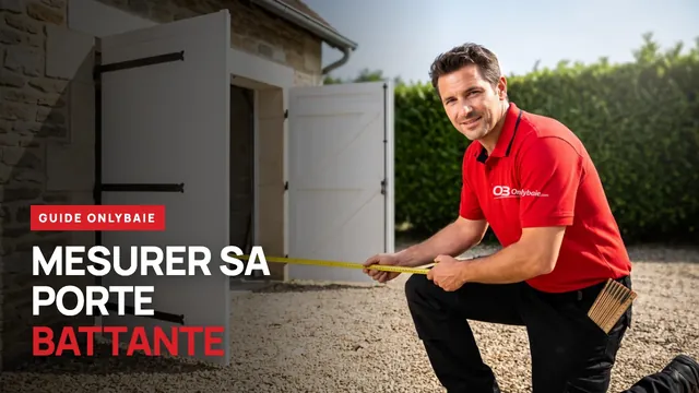 Poseur Onlybaie mesurant l’ouverture d’un garage à porte battante
