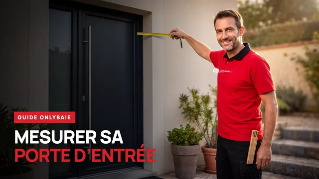 Poseur Onlybaie mesurant une porte d’entrée aluminium
