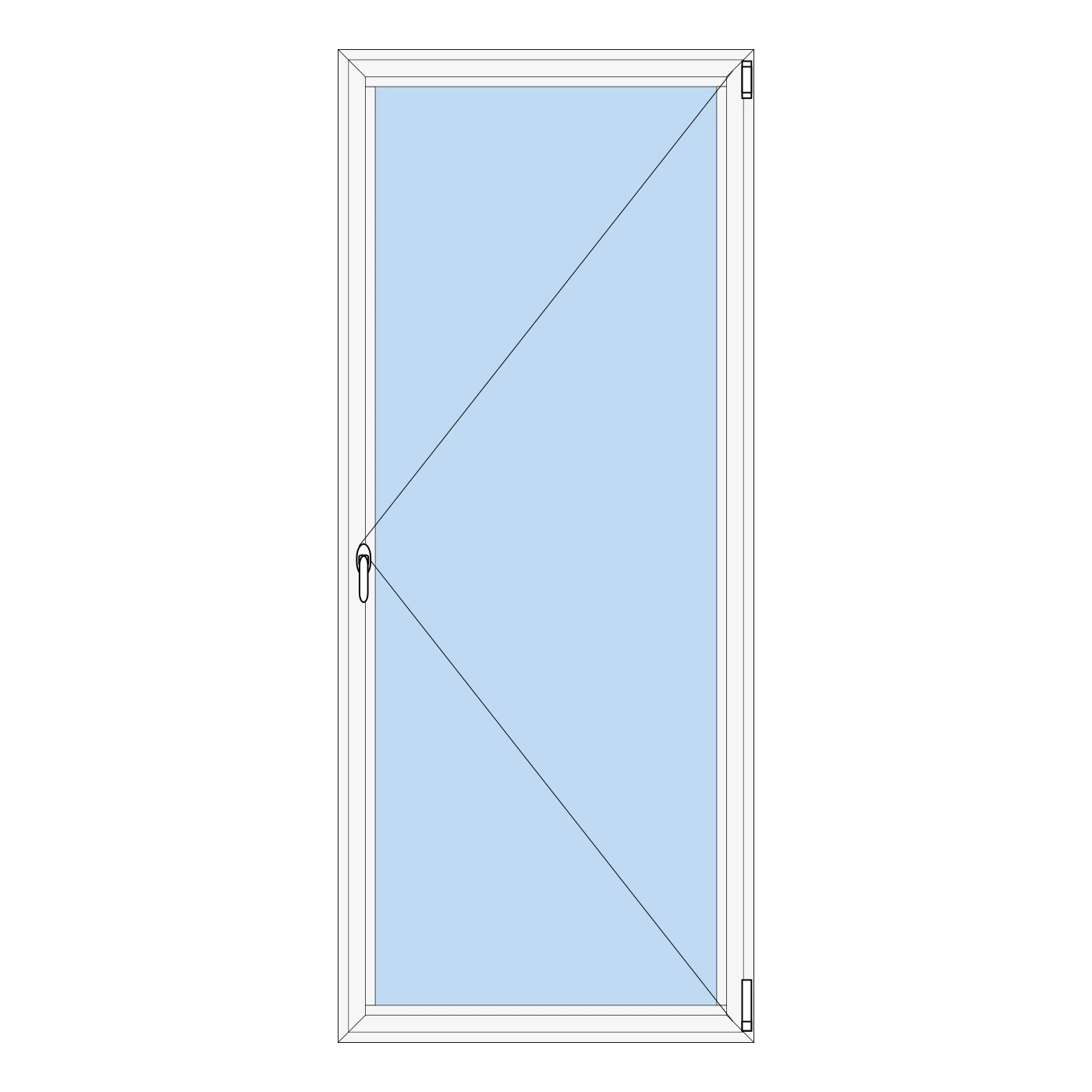 Porte-fenêtre aluminium 1 vantail – 900 × 2150 mm – Blanc RAL 9016