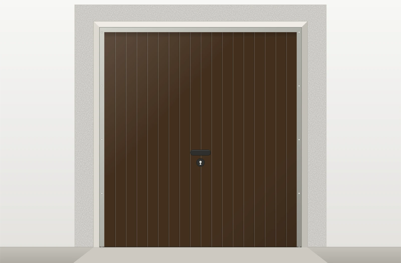 Porte de garage basculante acier manuelle sur mesure – Bois Foncé