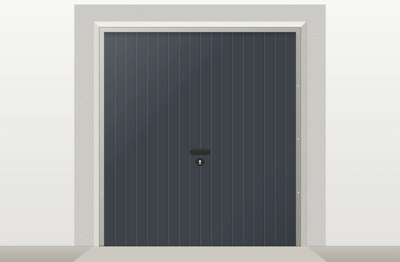 Porte de garage basculante acier manuelle sur mesure – Gris Anthracite
