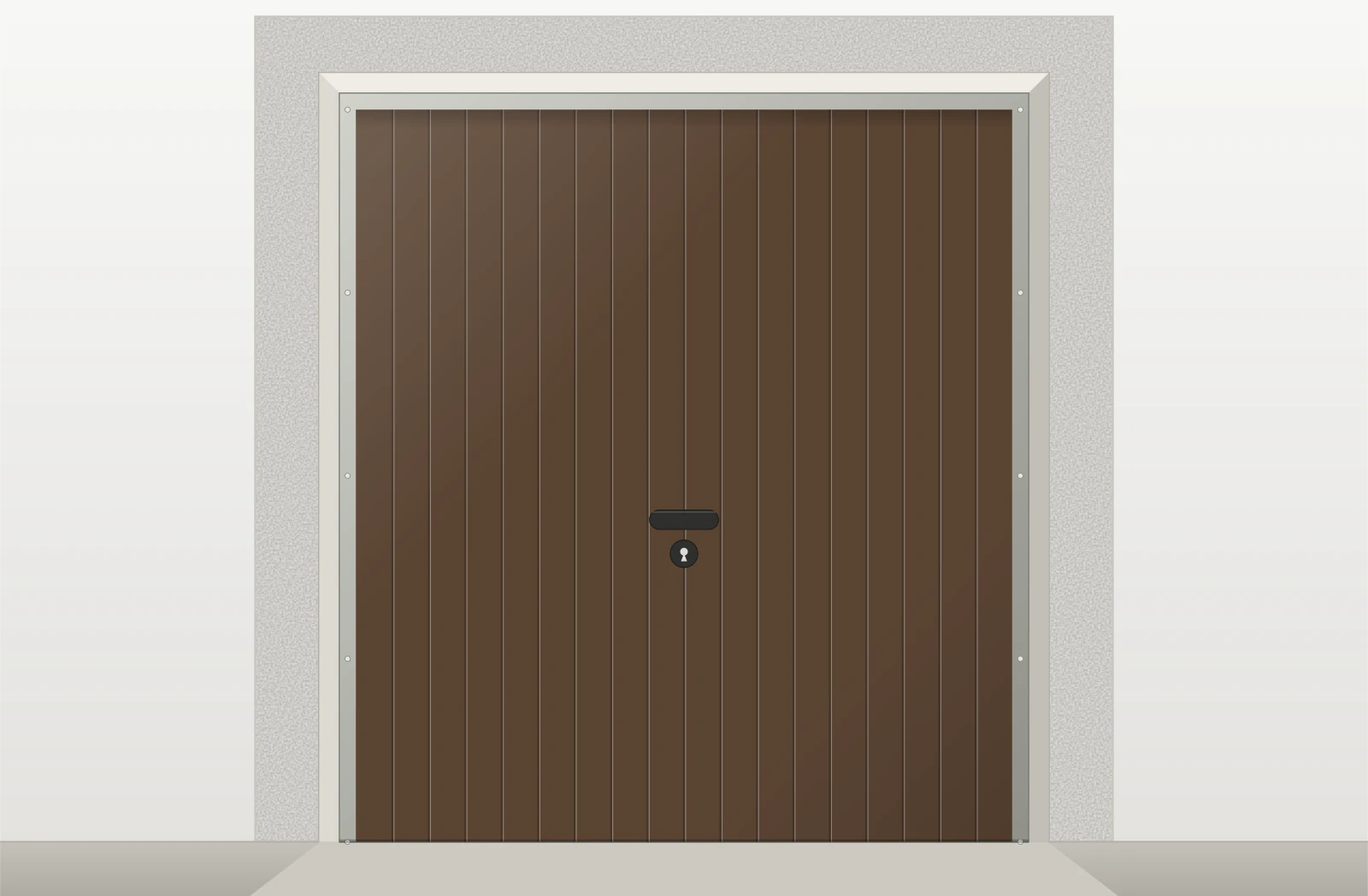 Porte de garage basculante acier manuelle sur mesure – Marron Tabac