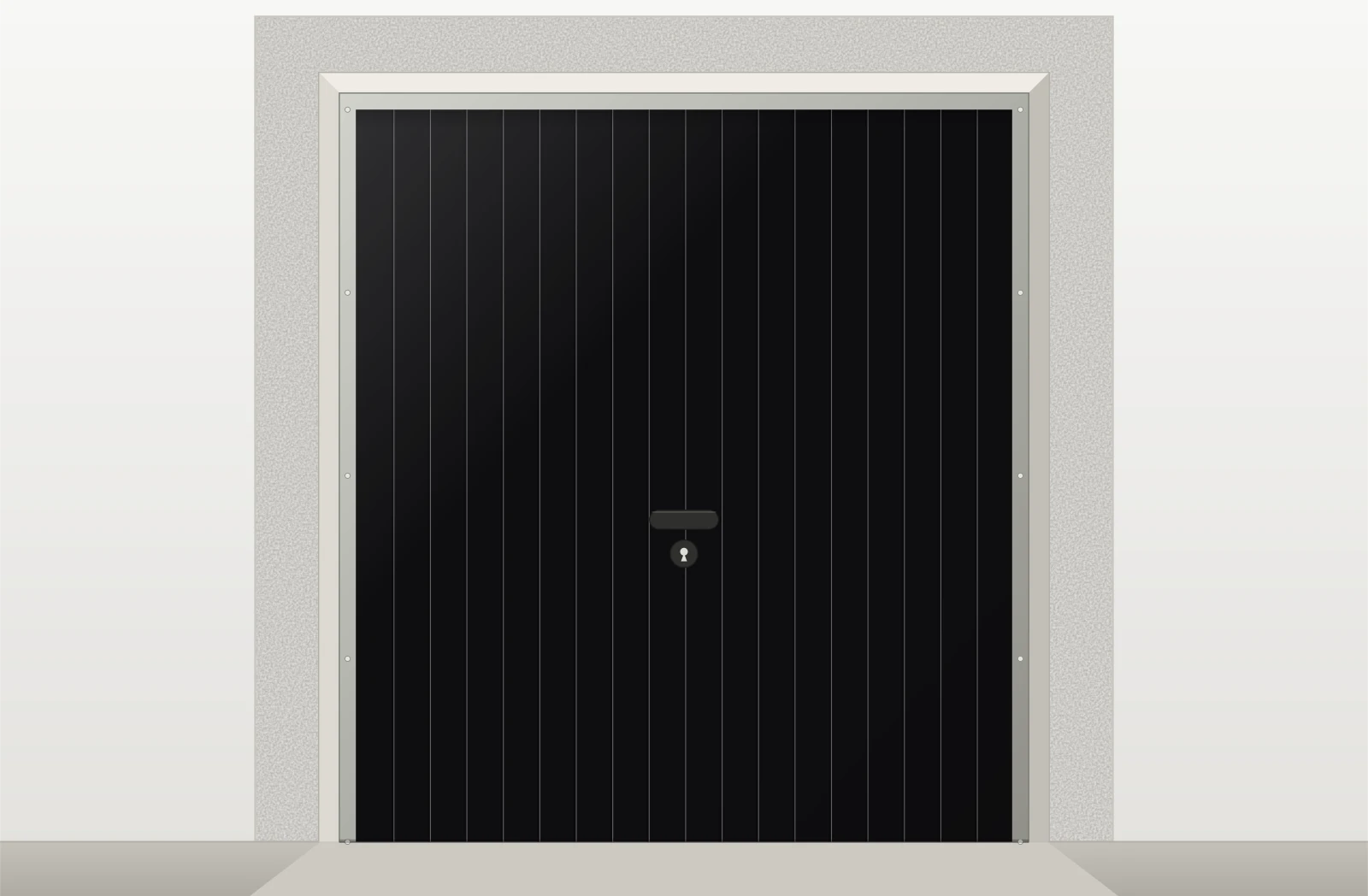 Porte de garage basculante acier motorisée sur mesure – Noir sablé RAL 9005