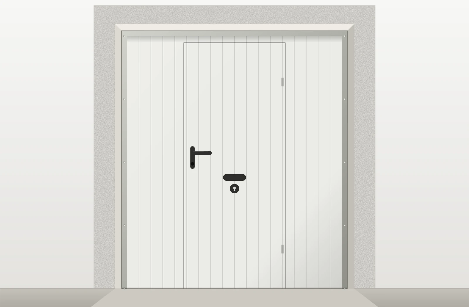 Porte de garage basculante acier avec portillon sur mesure – Blanc Pyrénées