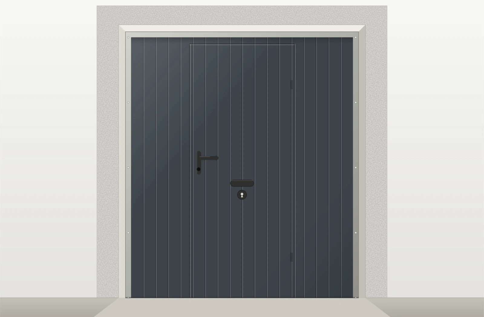 Porte de garage basculante acier avec portillon sur mesure – Gris Anthracite