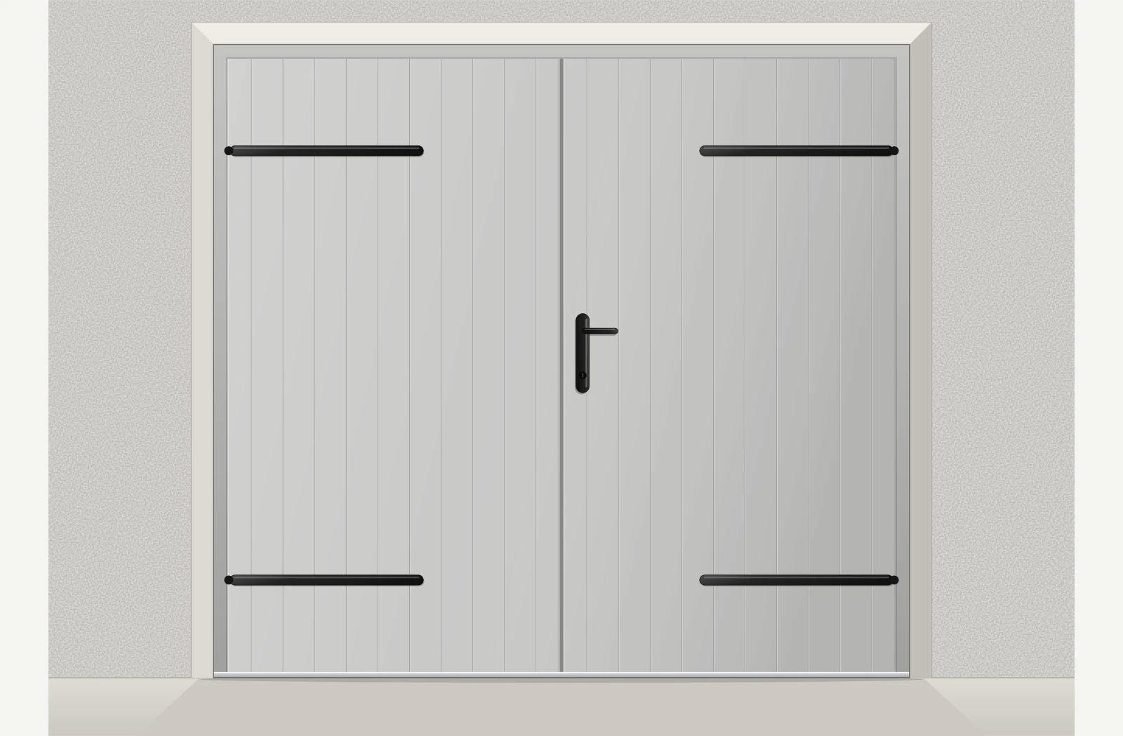 Porte de garage battante PVC 2 vantaux sur mesure – Gris