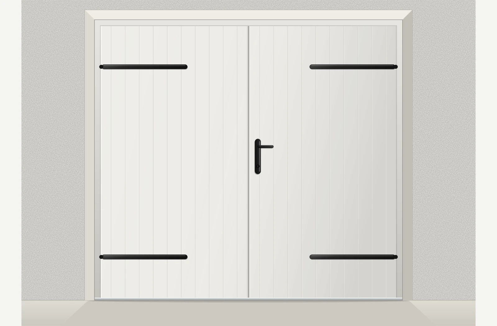 Porte de garage battante PVC 2 vantaux sur mesure – Blanc