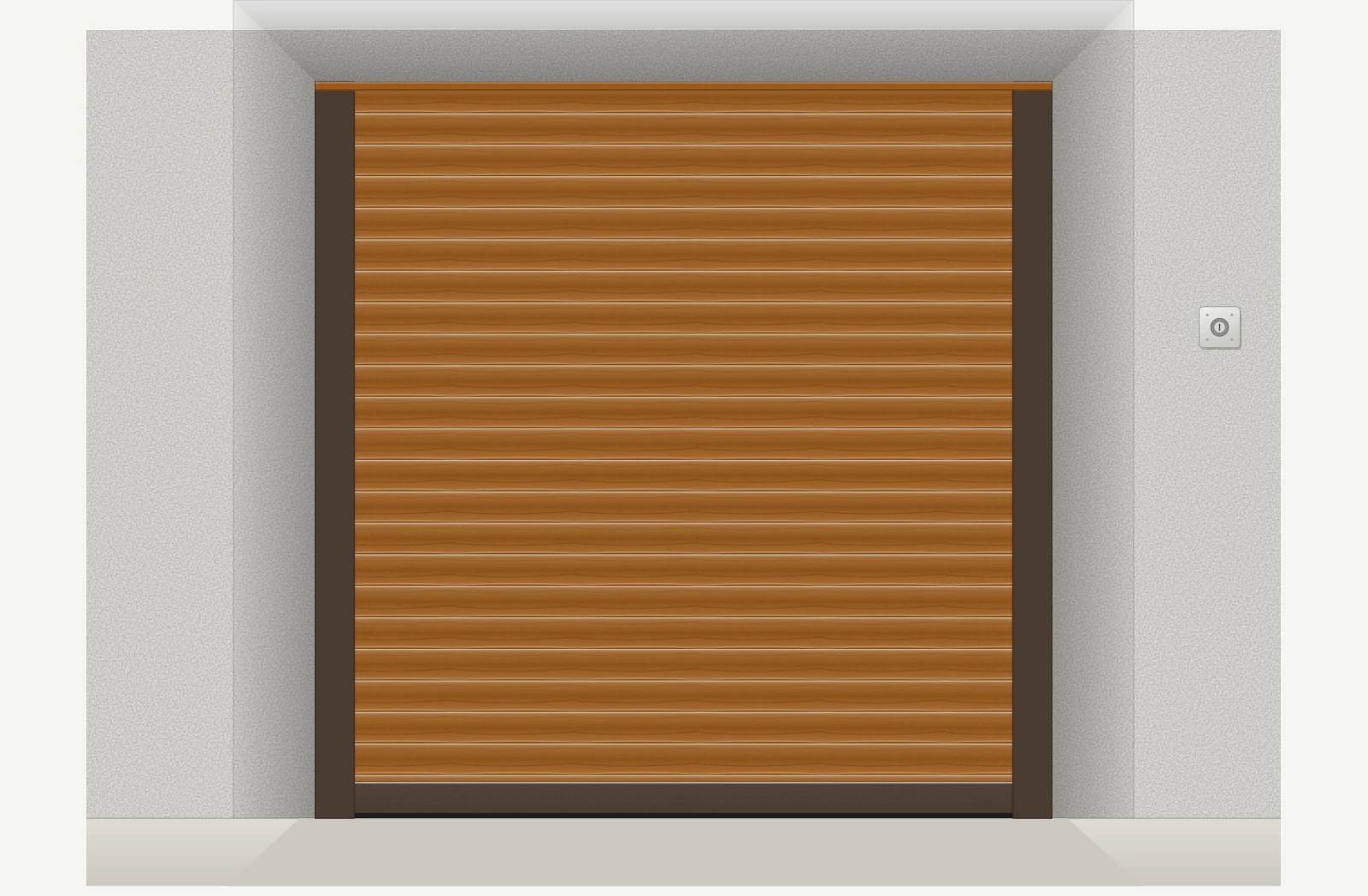 Porte de garage enroulable aluminium électrique filaire sur mesure – Chêne doré