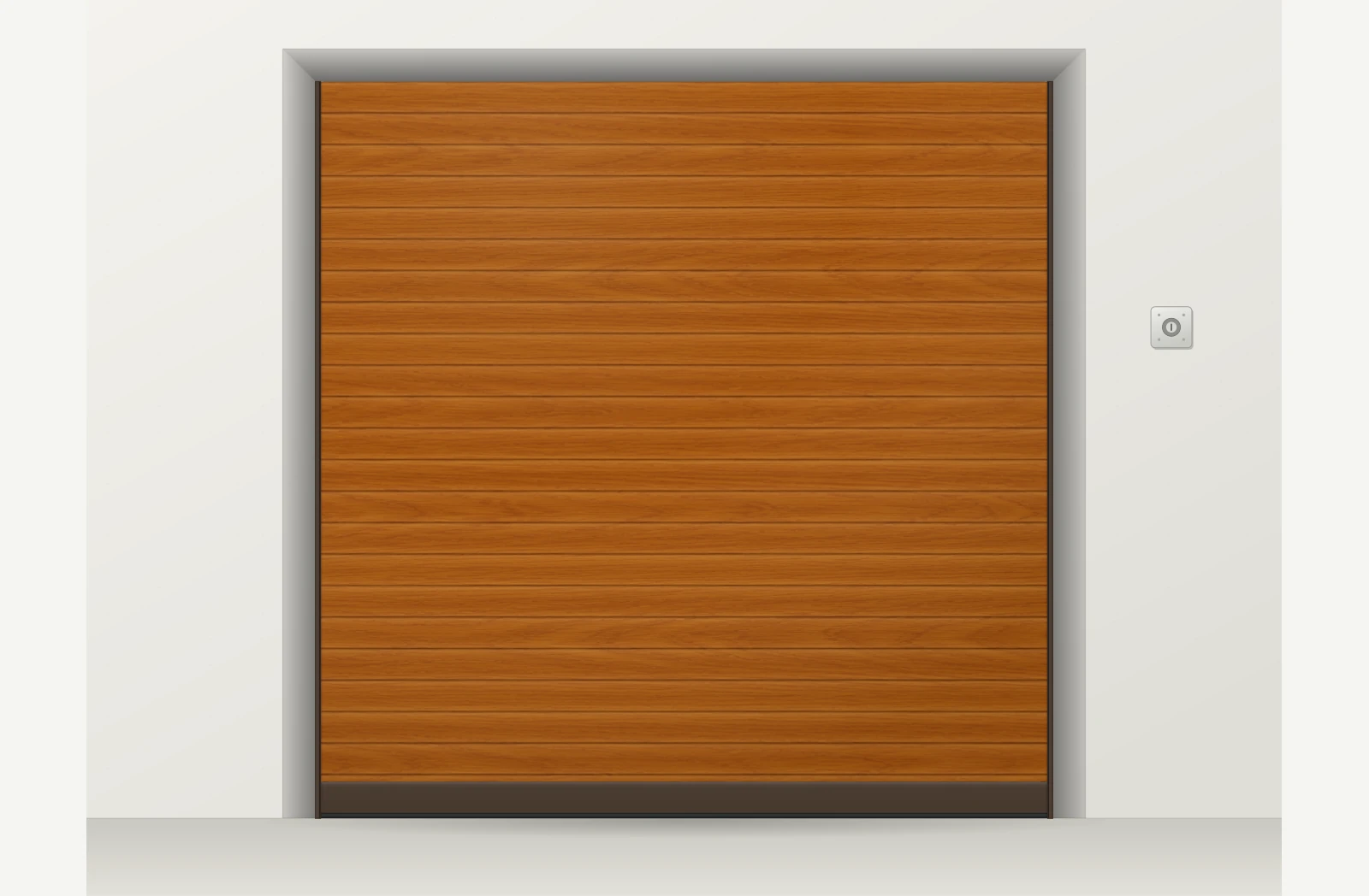 Porte de garage enroulable aluminium électrique filaire sur mesure – Chêne doré